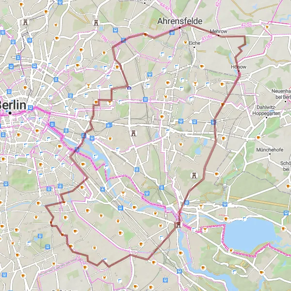 Map miniature of "Britz Gravel Discovery" cycling inspiration in Berlin, Germany. Generated by Tarmacs.app cycling route planner