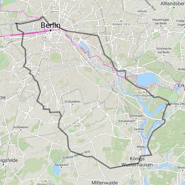Karten-Miniaturansicht der Radinspiration "Entdeckungsreise durch Berlin und Umgebung" in Berlin, Germany. Erstellt vom Tarmacs.app-Routenplaner für Radtouren