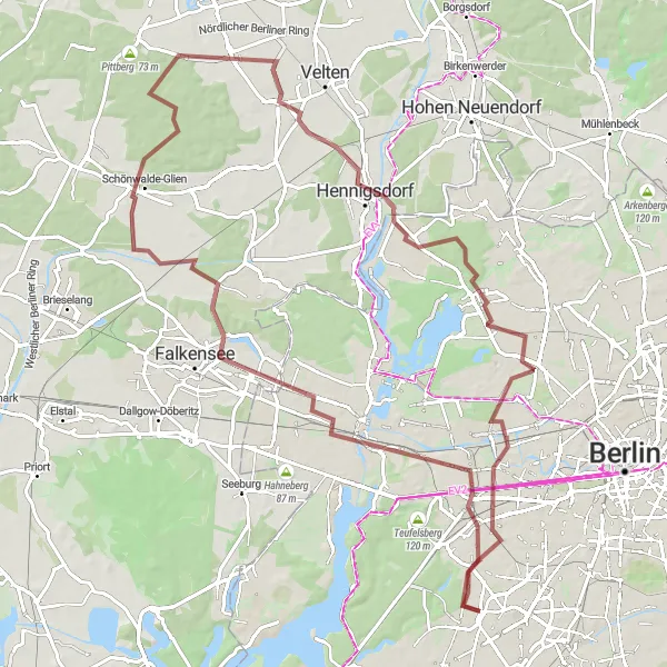 Karten-Miniaturansicht der Radinspiration "Natur pur erleben" in Berlin, Germany. Erstellt vom Tarmacs.app-Routenplaner für Radtouren