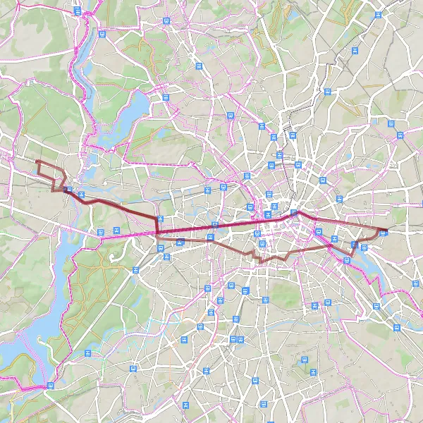 Karten-Miniaturansicht der Radinspiration "Berlin Gravel Challenge" in Berlin, Germany. Erstellt vom Tarmacs.app-Routenplaner für Radtouren