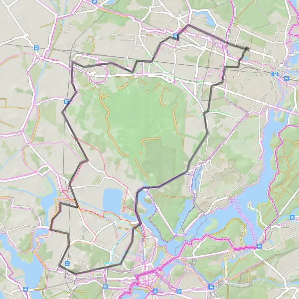Map miniature of "Road Cycling Tour" cycling inspiration in Berlin, Germany. Generated by Tarmacs.app cycling route planner
