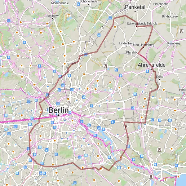 Karten-Miniaturansicht der Radinspiration "Kultur und Natur in Berlin" in Berlin, Germany. Erstellt vom Tarmacs.app-Routenplaner für Radtouren