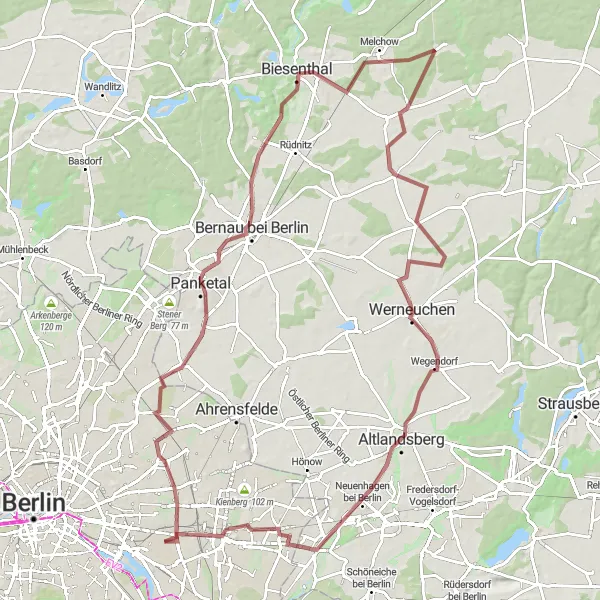 Karten-Miniaturansicht der Radinspiration "Radtour zu den verborgenen Schätzen von Berlin" in Berlin, Germany. Erstellt vom Tarmacs.app-Routenplaner für Radtouren