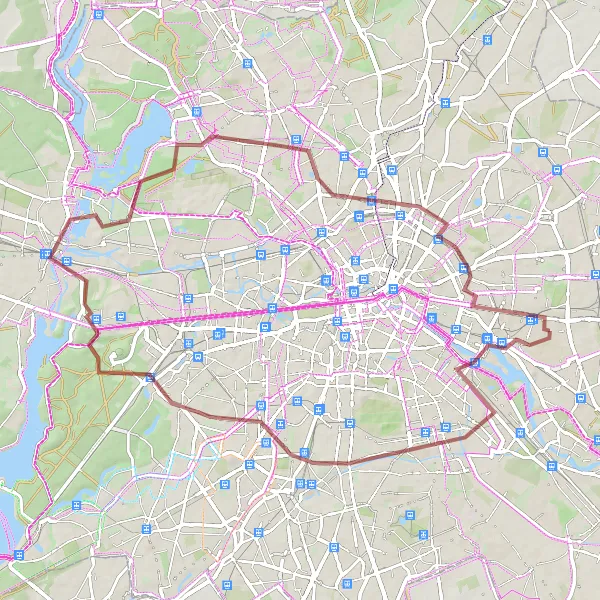 Karten-Miniaturansicht der Radinspiration "Gravel-Pfade durch Berlin" in Berlin, Germany. Erstellt vom Tarmacs.app-Routenplaner für Radtouren