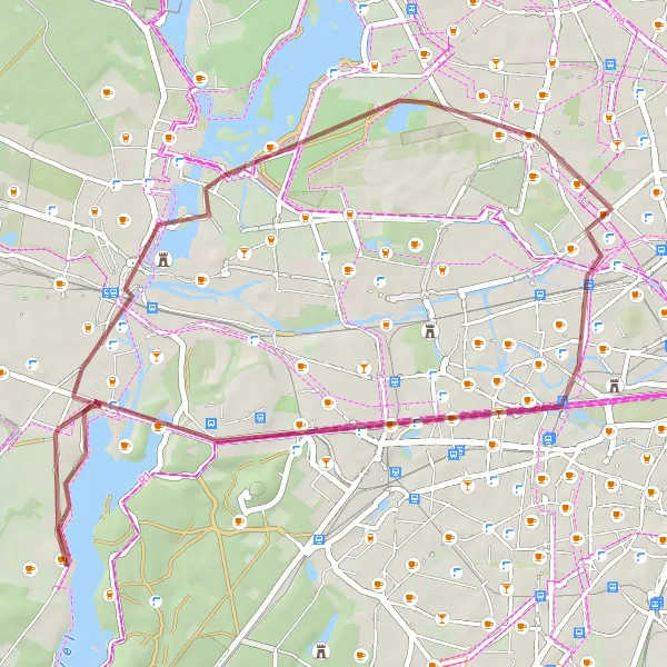 Map miniature of "Gravel Adventure" cycling inspiration in Berlin, Germany. Generated by Tarmacs.app cycling route planner