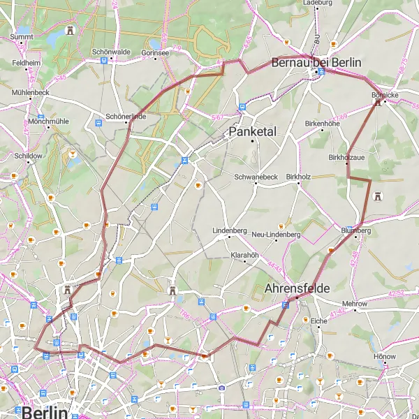 Map miniature of "Humboldthöhe and Natur Park" cycling inspiration in Berlin, Germany. Generated by Tarmacs.app cycling route planner