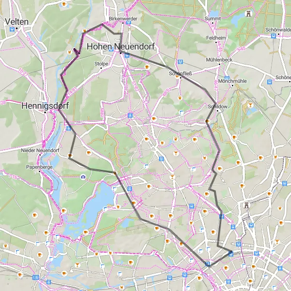 Map miniature of "Road Cycling Tour through Berlin's Scenic Landmarks" cycling inspiration in Berlin, Germany. Generated by Tarmacs.app cycling route planner