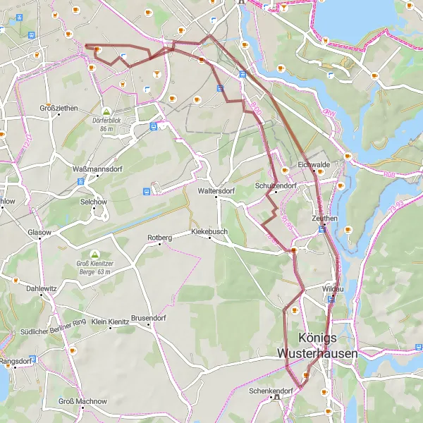 Map miniature of "Nature's Trail" cycling inspiration in Berlin, Germany. Generated by Tarmacs.app cycling route planner