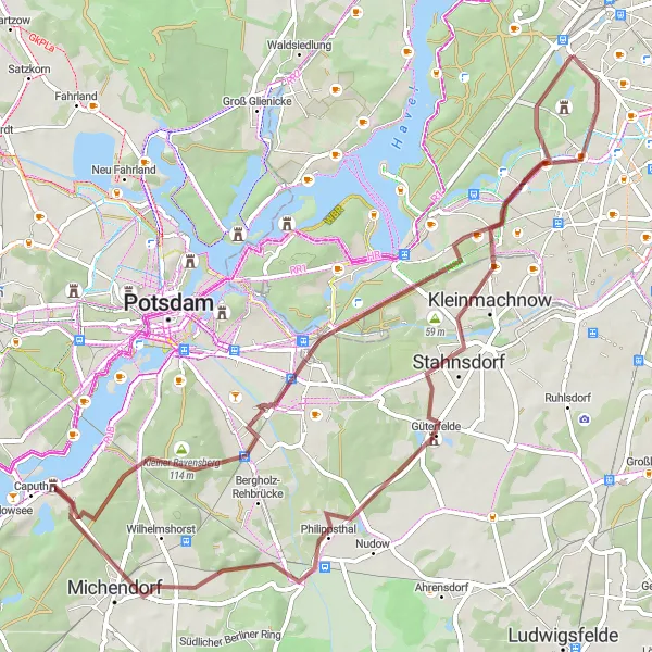 Karten-Miniaturansicht der Radinspiration "Grünzig Rundfahrt" in Berlin, Germany. Erstellt vom Tarmacs.app-Routenplaner für Radtouren