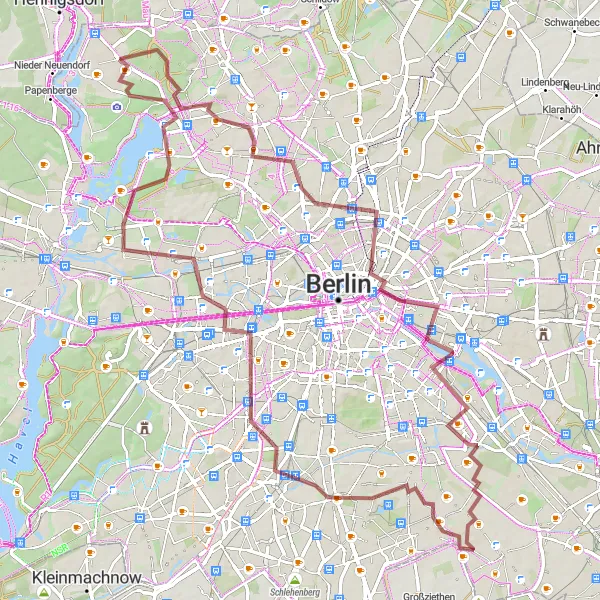 Karten-Miniaturansicht der Radinspiration "Graveltour durch Berlin und Umgebung" in Berlin, Germany. Erstellt vom Tarmacs.app-Routenplaner für Radtouren