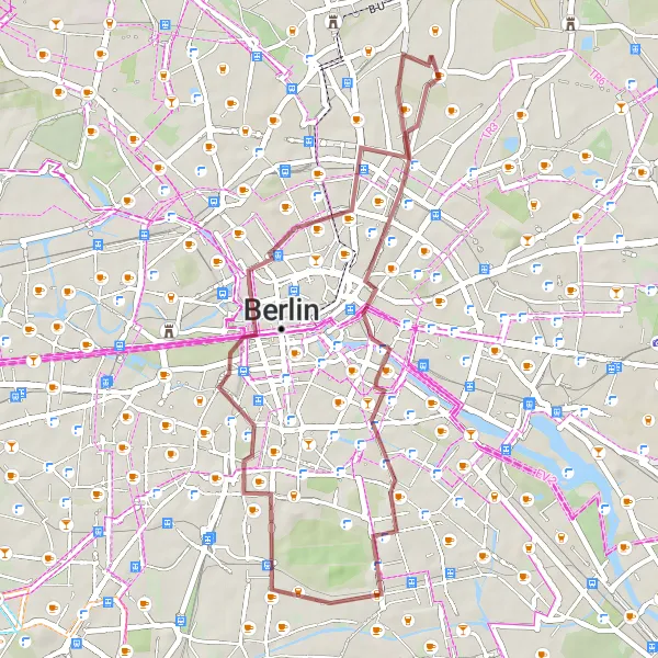 Karten-Miniaturansicht der Radinspiration "Fahrt zum Panoramapunkt" in Berlin, Germany. Erstellt vom Tarmacs.app-Routenplaner für Radtouren