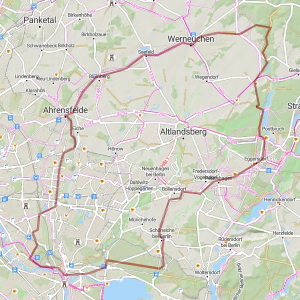 Map miniature of "Karlshorst-Grünheide Adventure" cycling inspiration in Berlin, Germany. Generated by Tarmacs.app cycling route planner
