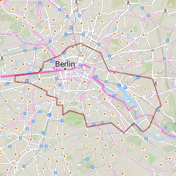 Map miniature of "Karlshorst-Cultural Landmarks" cycling inspiration in Berlin, Germany. Generated by Tarmacs.app cycling route planner