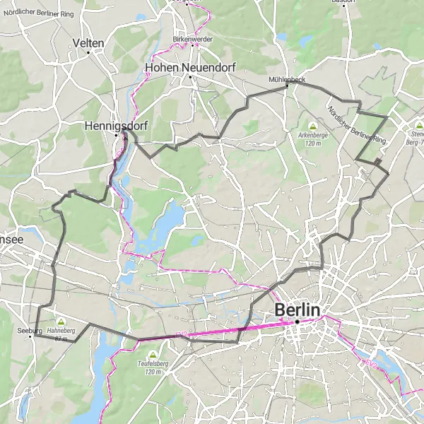 Map miniature of "Berlin City Tour" cycling inspiration in Berlin, Germany. Generated by Tarmacs.app cycling route planner