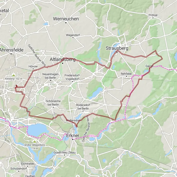 Karten-Miniaturansicht der Radinspiration "Tour durch die Weinberge und Hügel von Berlin" in Berlin, Germany. Erstellt vom Tarmacs.app-Routenplaner für Radtouren