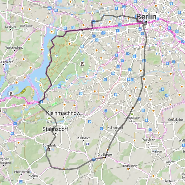 Map miniature of "Tempelhof and Historic Landmarks" cycling inspiration in Berlin, Germany. Generated by Tarmacs.app cycling route planner