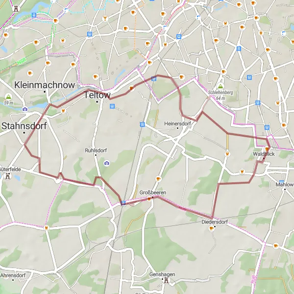 Map miniature of "Lichtenrade Heritage Route" cycling inspiration in Berlin, Germany. Generated by Tarmacs.app cycling route planner