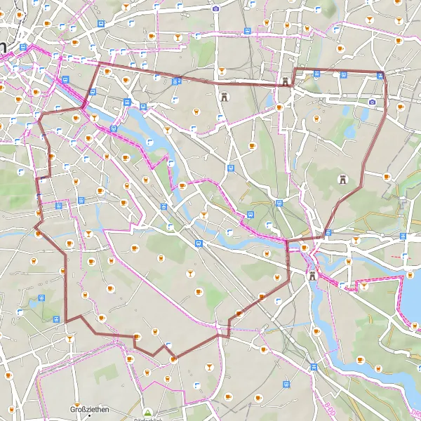 Map miniature of "Berlin Gravel Adventure" cycling inspiration in Berlin, Germany. Generated by Tarmacs.app cycling route planner