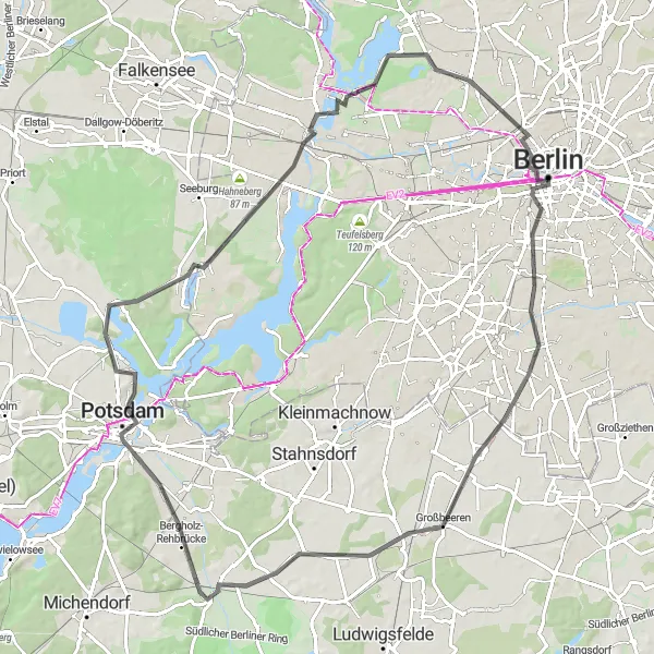 Map miniature of "Berlin's Historical Highlights" cycling inspiration in Berlin, Germany. Generated by Tarmacs.app cycling route planner
