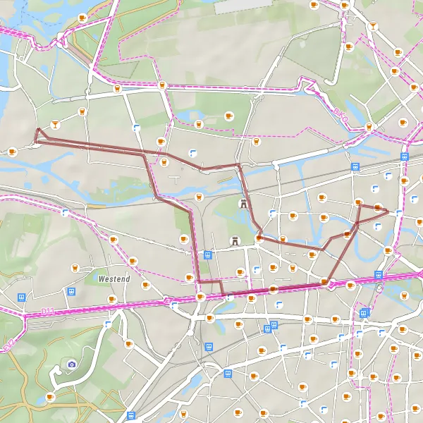 Map miniature of "Castle Charlottenburg Gravel Loop" cycling inspiration in Berlin, Germany. Generated by Tarmacs.app cycling route planner