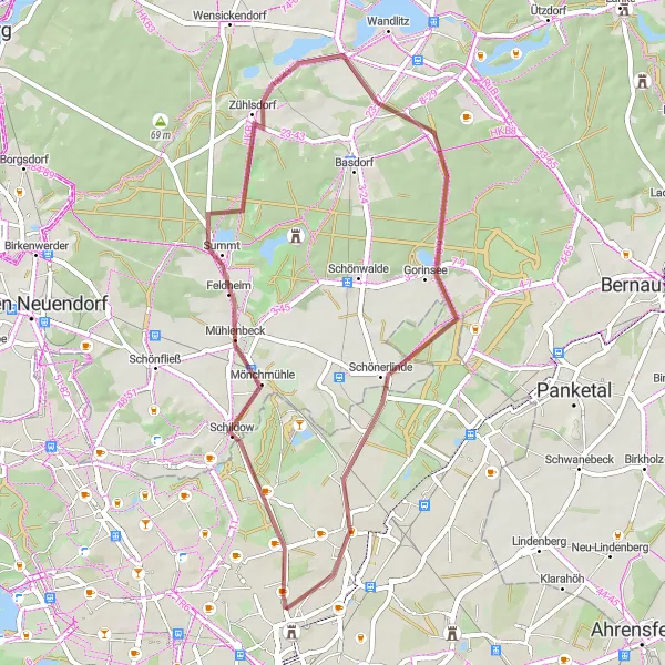 Karten-Miniaturansicht der Radinspiration "Rundfahrt um Niederschönhausen" in Berlin, Germany. Erstellt vom Tarmacs.app-Routenplaner für Radtouren