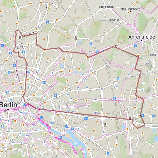Karten-Miniaturansicht der Radinspiration "Gravel-Tour zum Fernsehturm" in Berlin, Germany. Erstellt vom Tarmacs.app-Routenplaner für Radtouren