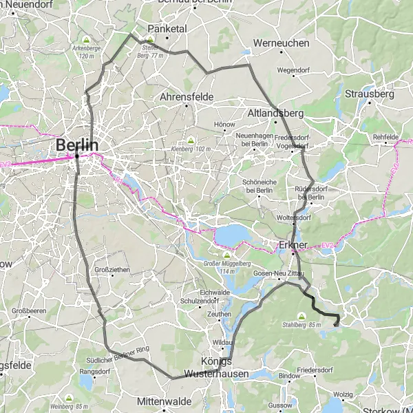 Map miniature of "Stener Berg - Schönhausen Palace Discovery" cycling inspiration in Berlin, Germany. Generated by Tarmacs.app cycling route planner