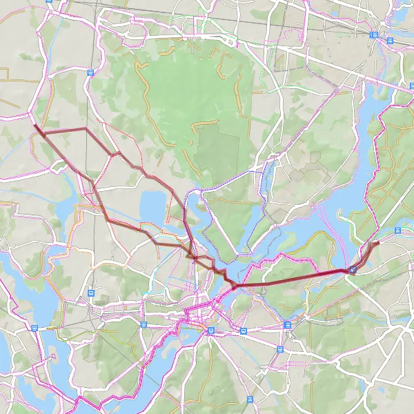 Map miniature of "Schäferberg and Glienicker Brücke Gravel Route" cycling inspiration in Berlin, Germany. Generated by Tarmacs.app cycling route planner