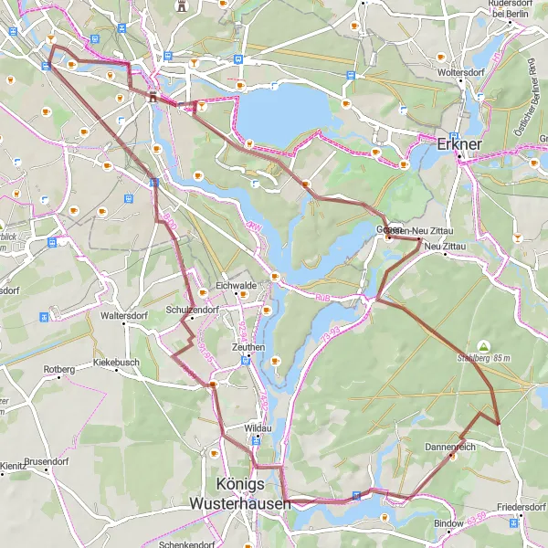 Map miniature of "Oberschöneweide to Schloss Köpenick and Beyond" cycling inspiration in Berlin, Germany. Generated by Tarmacs.app cycling route planner