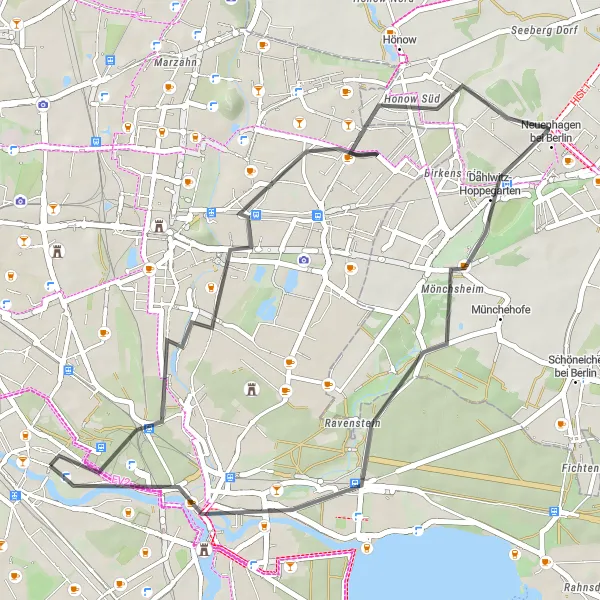 Karten-Miniaturansicht der Radinspiration "Entdecke Berlin-Brandenburg auf 39 km" in Berlin, Germany. Erstellt vom Tarmacs.app-Routenplaner für Radtouren