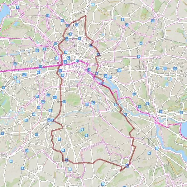 Map miniature of "The Gravel Challenge to Humboldthöhe" cycling inspiration in Berlin, Germany. Generated by Tarmacs.app cycling route planner