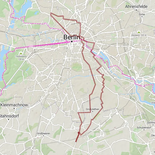 Karten-Miniaturansicht der Radinspiration "Graveltour um Reinickendorf und Berlin" in Berlin, Germany. Erstellt vom Tarmacs.app-Routenplaner für Radtouren