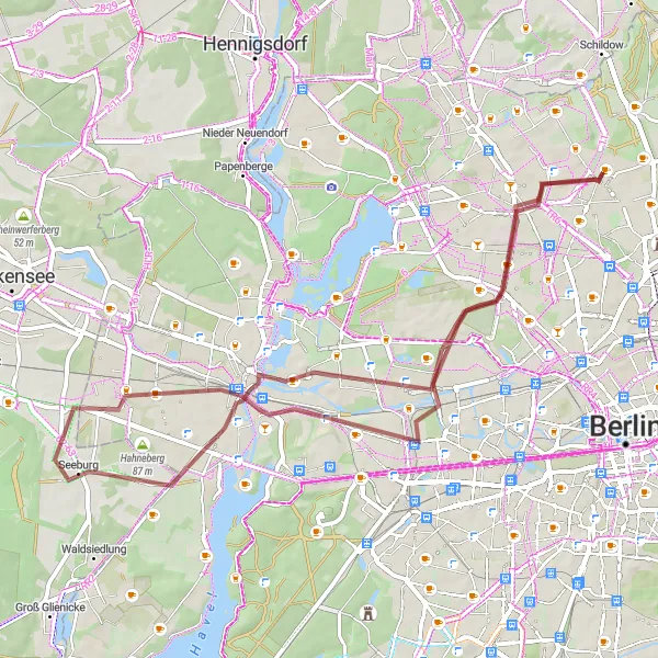 Map miniature of "Castle Tour" cycling inspiration in Berlin, Germany. Generated by Tarmacs.app cycling route planner