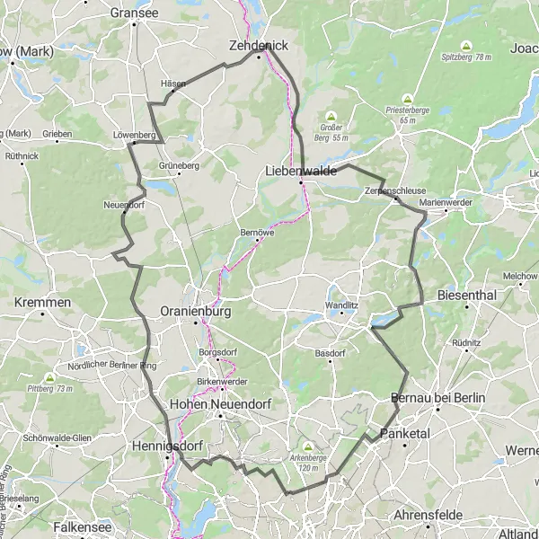 Map miniature of "Berlin Classic" cycling inspiration in Berlin, Germany. Generated by Tarmacs.app cycling route planner