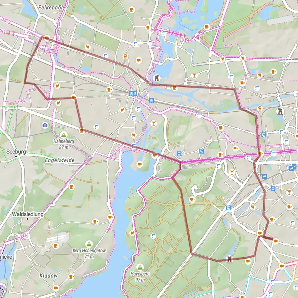 Map miniature of "Grunewald Loop" cycling inspiration in Berlin, Germany. Generated by Tarmacs.app cycling route planner