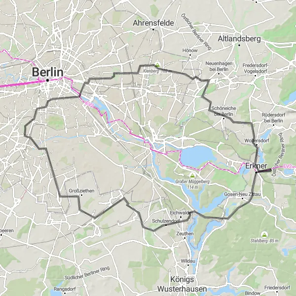 Karten-Miniaturansicht der Radinspiration "Berlin von seiner schönsten Seite" in Berlin, Germany. Erstellt vom Tarmacs.app-Routenplaner für Radtouren