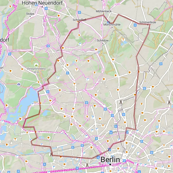 Map miniature of "Riverside Adventure" cycling inspiration in Berlin, Germany. Generated by Tarmacs.app cycling route planner