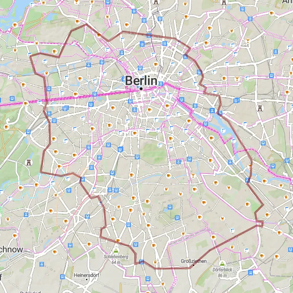 Karten-Miniaturansicht der Radinspiration "Abenteuerliche Rundtour durch Berlin" in Berlin, Germany. Erstellt vom Tarmacs.app-Routenplaner für Radtouren