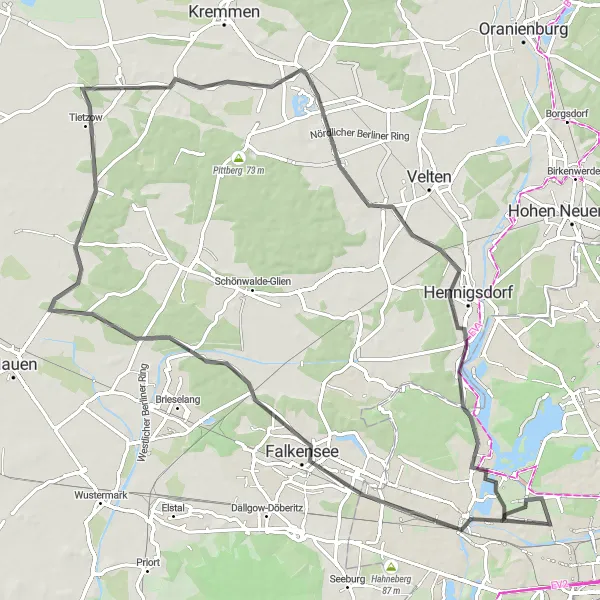 Map miniature of "Siemensstadt to Spandau Road Adventure" cycling inspiration in Berlin, Germany. Generated by Tarmacs.app cycling route planner