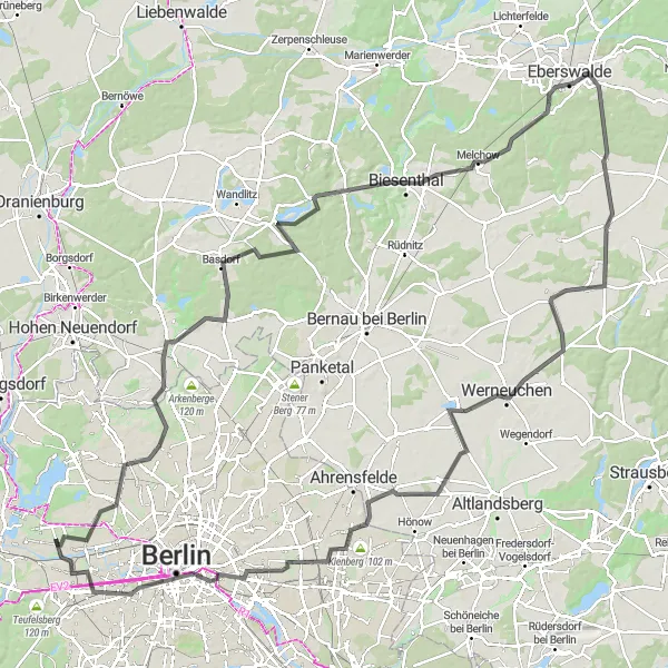 Map miniature of "Siemensstadt to Gärten der Welt Road Challenge" cycling inspiration in Berlin, Germany. Generated by Tarmacs.app cycling route planner