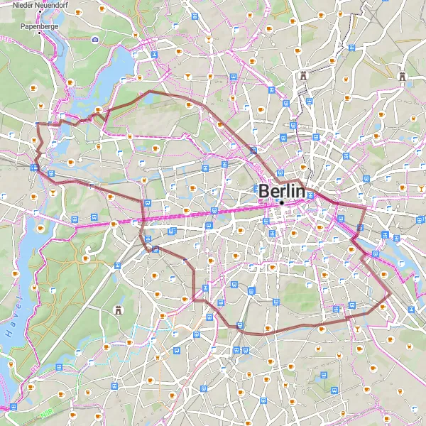 Map miniature of "Spandau Möritz-Route" cycling inspiration in Berlin, Germany. Generated by Tarmacs.app cycling route planner