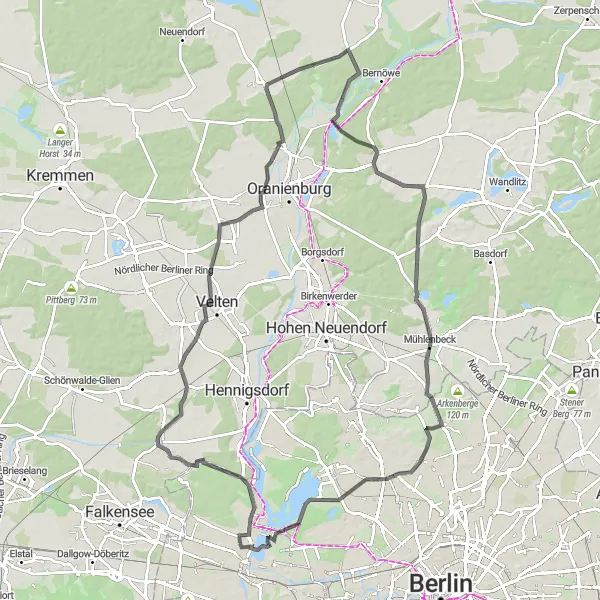 Karten-Miniaturansicht der Radinspiration "Havelradweg von Spandau zur Zitadelle" in Berlin, Germany. Erstellt vom Tarmacs.app-Routenplaner für Radtouren