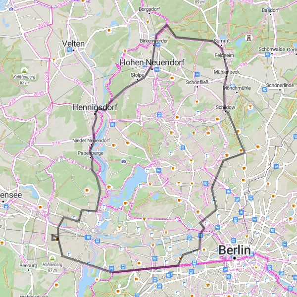 Karten-Miniaturansicht der Radinspiration "Rundweg ab Staaken" in Berlin, Germany. Erstellt vom Tarmacs.app-Routenplaner für Radtouren