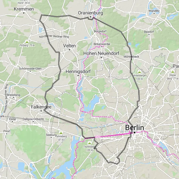 Map miniature of "Historical Highlights" cycling inspiration in Berlin, Germany. Generated by Tarmacs.app cycling route planner