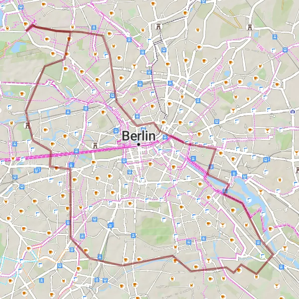 Karten-Miniaturansicht der Radinspiration "Berlin von oben: Gravel-Tour zu den schönsten Aussichtspunkten" in Berlin, Germany. Erstellt vom Tarmacs.app-Routenplaner für Radtouren