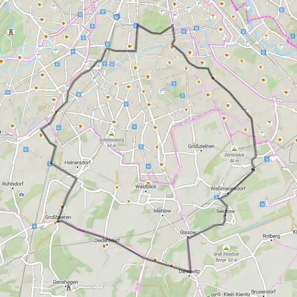 Map miniature of "Berlin Highlights" cycling inspiration in Berlin, Germany. Generated by Tarmacs.app cycling route planner