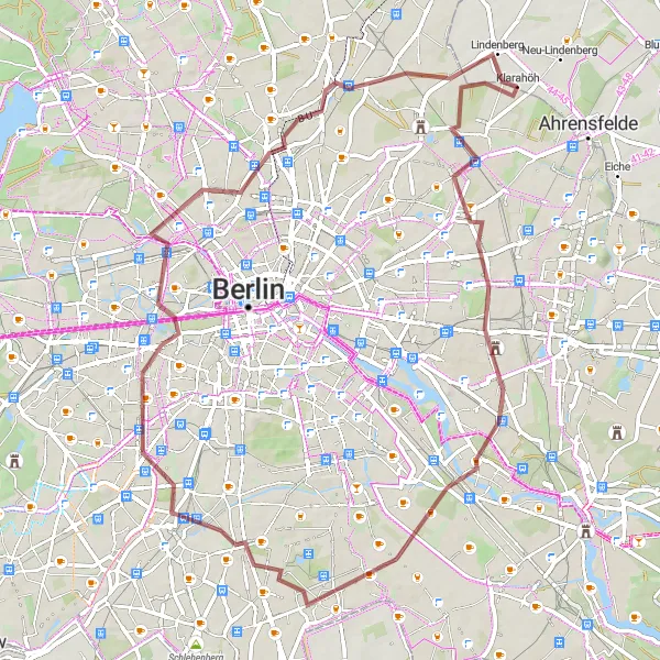 Map miniature of "Berlin Gravel Adventure" cycling inspiration in Berlin, Germany. Generated by Tarmacs.app cycling route planner