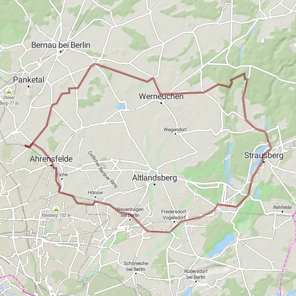 Map miniature of "Wartenberg - Marienberg Loop" cycling inspiration in Berlin, Germany. Generated by Tarmacs.app cycling route planner