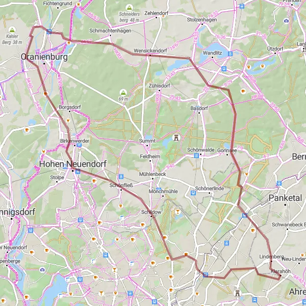 Map miniature of "Wartenberg to Mörderberg and Moorlinse Buch" cycling inspiration in Berlin, Germany. Generated by Tarmacs.app cycling route planner