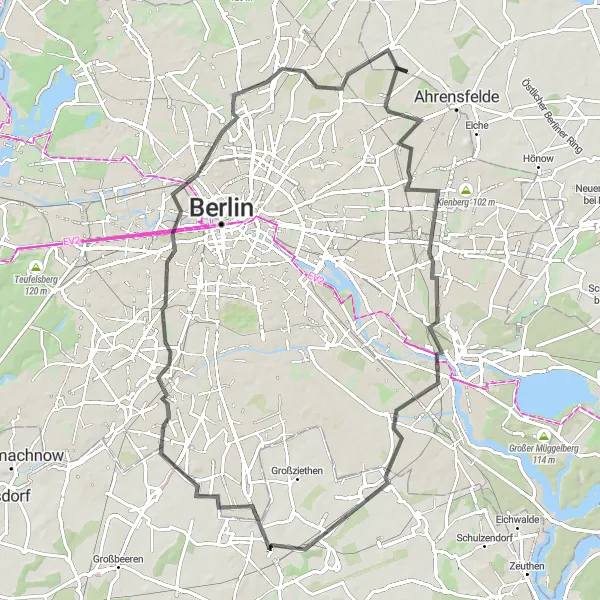 Map miniature of "Wartenberg - Pankow Loop" cycling inspiration in Berlin, Germany. Generated by Tarmacs.app cycling route planner